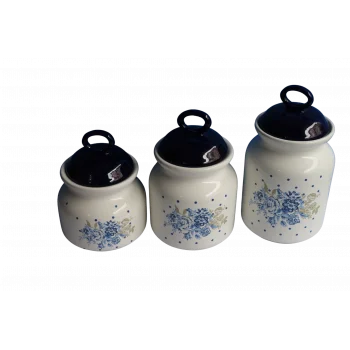 Molino Mavi Dekorlu Kavanoz Set 3lü