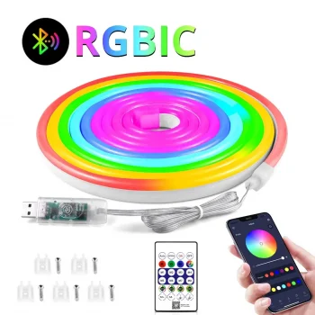Neon Led Esnek Aydınlatma - Rgb Magıc Smart - 5 Metre Paket Ip67 - Uzaktan Kumanda + Uygulama
