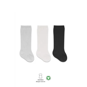 NessiWorld Derby Dizaltı Çorap 3Lü BS40101 Ekru Gri Siyah