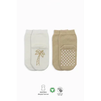 NessiWorld Meyve Figürlü Kaymaz Soket Çorap 2Li BS10105 Bej Ekru(ADET FİYATIDIR)