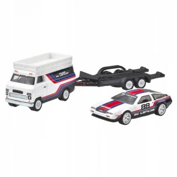 Car Culture Team Transport DMC DeLorean & HW Rally Hauler Diecast Car