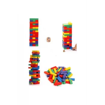 Ahşap Kutulu Denge Oyunu Renkli 310