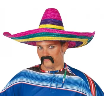 NessiWorld Sombrero Meksika Şapkası Renkli Örme Hasır Yetişkin Boy