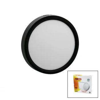 Nisaluce Epl-18sü 18w Siyah Metal Kasa Sıva Üstü Yuvarlak Led Slim Panel 1260lm Beyaz=6500k 30.000 Saat Ömür