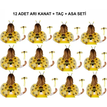 Okul Gösterileri İçin 12'li Arı Kanadı Seti - Etkinlik Kanatları
