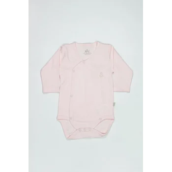 Organik Natural Basic Style Kruvaze Uzun Kol Body BS17102 Pembe