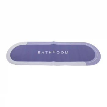 Oval   Düz Renkli  Su Emici - Sihirli  Banyo Paspası  Elastik  116 X 37.5cm