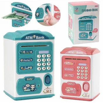 Parmak İzi Görünümlü Elektronik Şifreli Otomatik Kağıt Para Alan Atm Kumbara