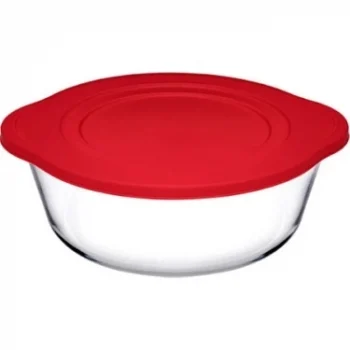 Paşabahçe Borcam 59123 Yuvarlak Tencere Kırmızı Kapaklı