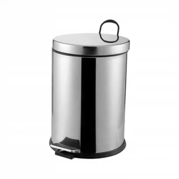 Pedallı 12lt Krom Metal Çöp Kovası