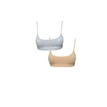 Pedli İp Askılı Gri ve Ten Rengi Büstiyer 2 adet