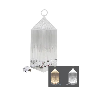 Piramit Kristal 3 Renk Led Dokunmatik Usb Şarjlı Masa Lambası