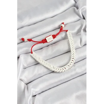 Pirinç Asansörlü Beyaz Juju Kadın Bileklik