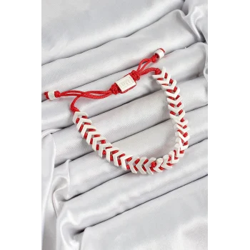 Pirinç Asansörlü Kırmızı Beyaz Juju Kadın Bileklik