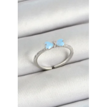 Pirinç Fiyonk Figürlü Zirkon Taşlı Gümüş Renk Ayarlanabilir Kadın Yüzük