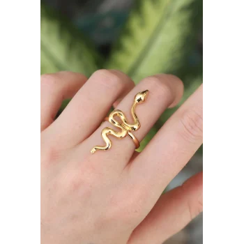 Pirinç Gold Renk Ayarlanabilir Yılan Yüzük