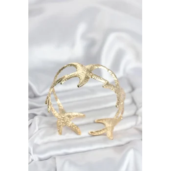 Pirinç Gold Renk Deniz Yıldızı Model Kadın Bileklik