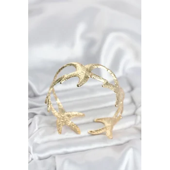 Pirinç Gold Renk Deniz Yıldızı Model Kadın Bileklik