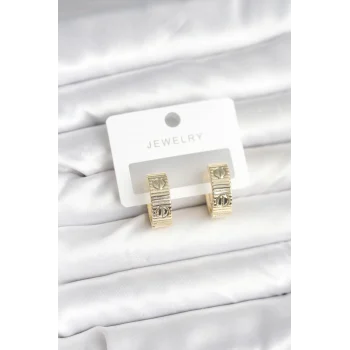 Pirinç Gold Renk Halka Kadın Küpe