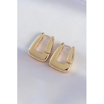 Pirinç Gold Renk Kalın Küpe