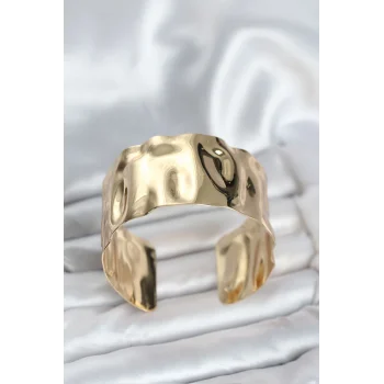 Pirinç Gold Renk Levha Model Kadın Bileklik