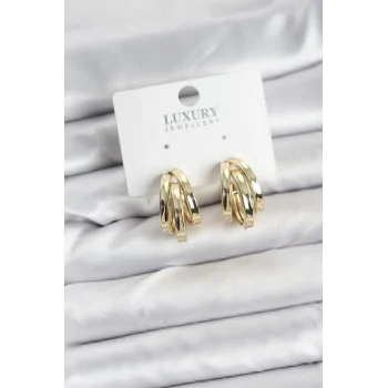 Pirinç Gold Renk Vintage Halka Model Kadın Küpe