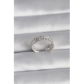 Pirinç Gümüş Renk Kadın Yüzük