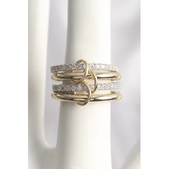 Pirinç Mix Renk Zirkon Taşlı 4Lü Kadın Yüzük