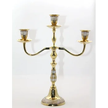 Pirinç Sedefli 3lü Şamdan 19124