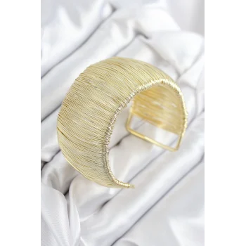 Pirinç Tel Sarma Model Gold Renk Kadın Bileklilk