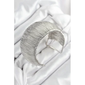 Pirinç Tel Sarma Model Gümüş Renk Kadın Bileklilk