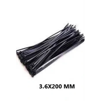 Plastik Çırt Kelepçe 100 Parça Siyah 3.6x200mm.