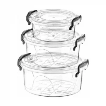 Plastrat 3lü Yuvarlak Saklama Kabı Seti