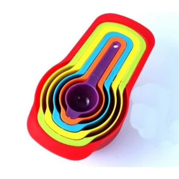 Pratik Ölçü Kaşığı Kabı 5'li Şeker Baharat Sıvı Ölçer Aparat