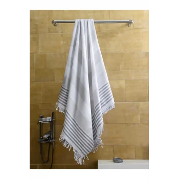 Pure Linen 90x170 cm Doğal Pamuk Peştamal Havlu Gri
