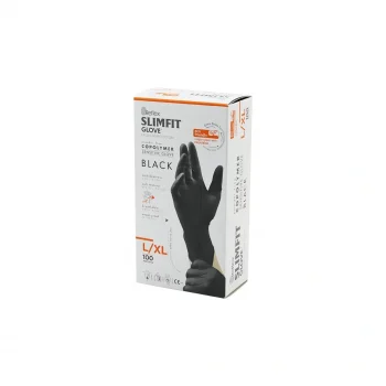 Reflex Slimfit Glove Kod-031 L-xl Siyah Pudrasız Muayene Eldiven 100lü