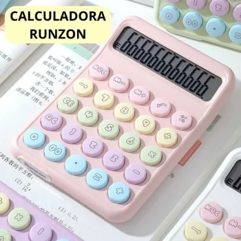 Runzon Renkli Hesap Makinesi Yuvarlak Uçlu 12 Hane Mavi Rz-822