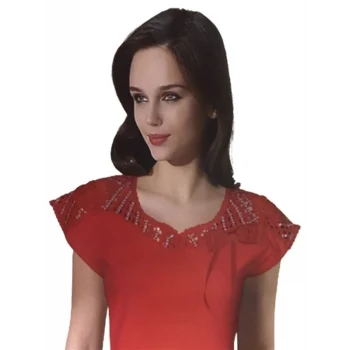 Şahinler Nakışlı Sıfır Kol bluz B349