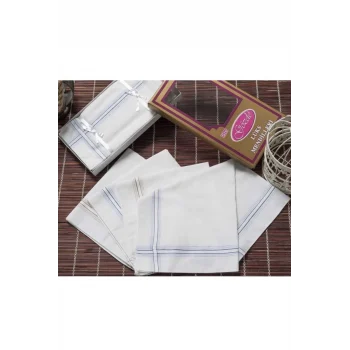 Sarı Kutulu 46x46 cm 12 Adet Kumaş Mendil-GSK 02