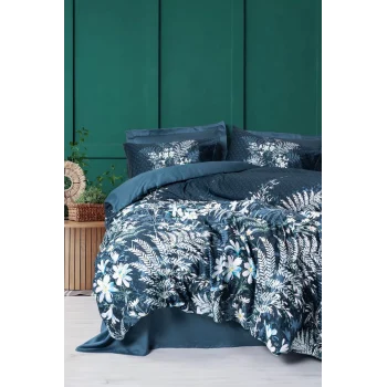 Saten Çift Kişilik Nevresim Takımı Imvelo Petrol