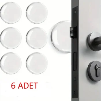 Şeffaf  Silikon Mobilya ve Kapı Durdurucu Darbe Pedi 6 lı