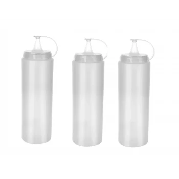 Şeffaf Sos Şişesi - 1000ml Dev Boy 3 Adet