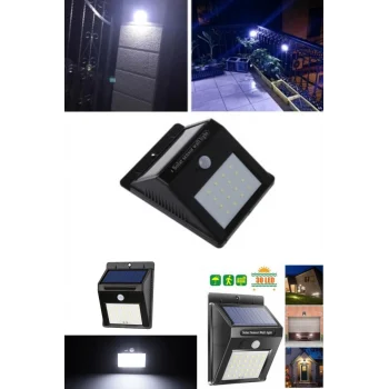 Sensörlü Solar Duvar Lambası 20 Ledli