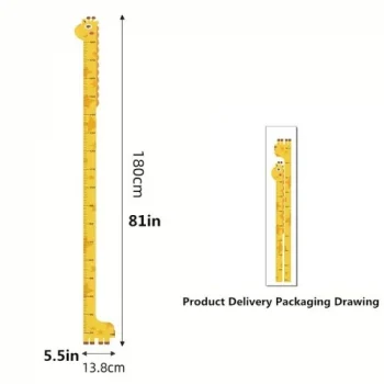 Sevimli Figürlü Çocuk Odası Boy Ölçer Sticker 180 cm