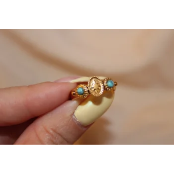 Shyla Ayarlanabilir Doğal Taş Görünümlü Minimal Yüzük