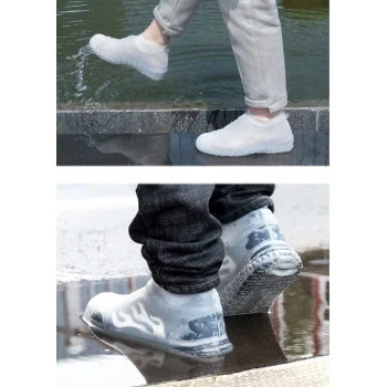 Silikon Ayakkabı Kılıfı Kaymaz Su Kir Geçirmez  M Beden Beyaz