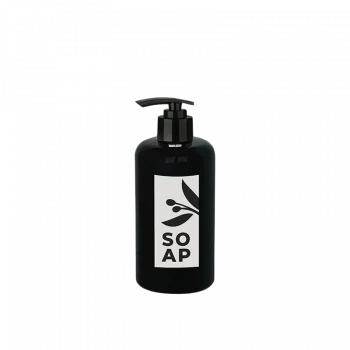 Sıvı Sabunluk Yuvarlak Plastik Pompalı 500 Ml - Siyah