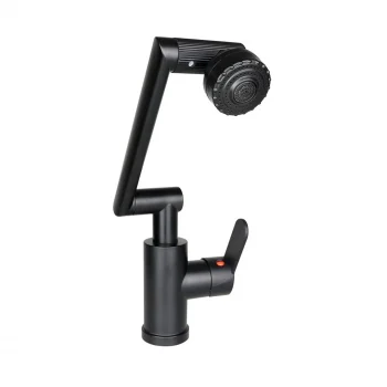 Siyah - 1080 Derece Dönebilen Çok Fonksiyonlu Musluk Batarya Ktx-3307
