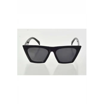 Siyah Çerçeve Cat Eye Kadın Güneş Gözlüğü - Moda Gözlük