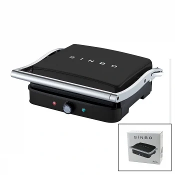 Siyah Izgara Ve Tost Makinesi Ayarlanabilir Isı 180 Derece Açılabilir Üst Gövde Ssm-2571